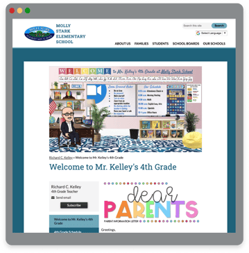 Teacher page screenshot